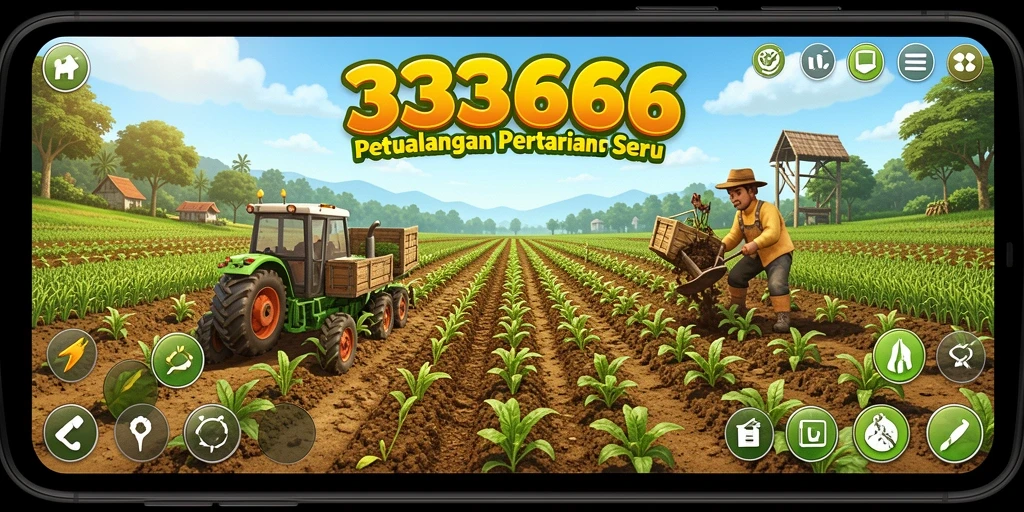 Gameplay seru di 333666 menunjukkan aktivitas bertani yang menarik.