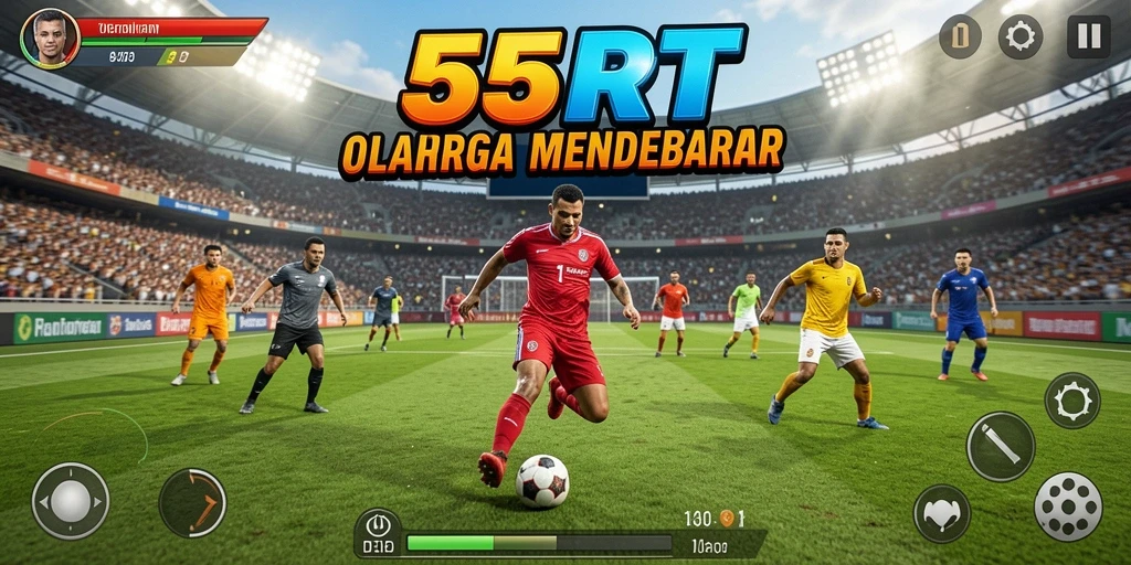 Tampilan utama gameplay 55RT dengan aksi olahraga yang memikat.
