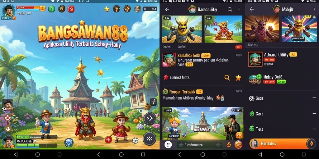 Screenshot utama BANGSAWAN88 yang menunjukkan antarmuka aplikasi Utility.