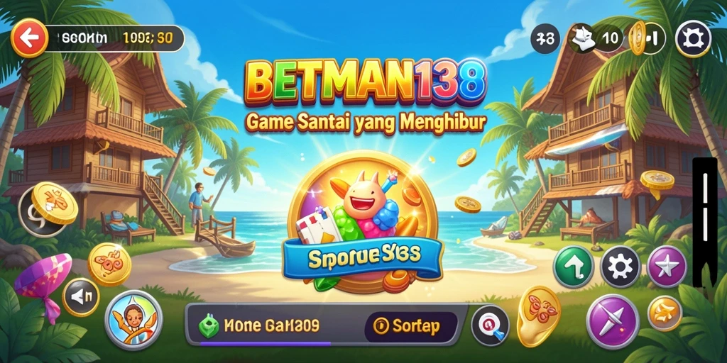 Tampilan gameplay BETMAN138 yang ceria dan menghibur.