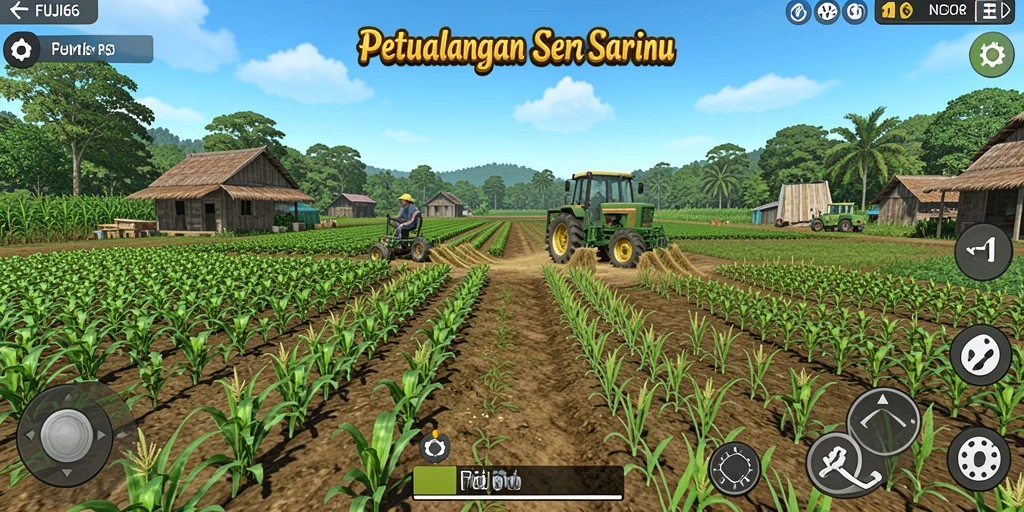 Tampilan gameplay FUJI66 yang menarik saat bertani dan merawat tanaman.