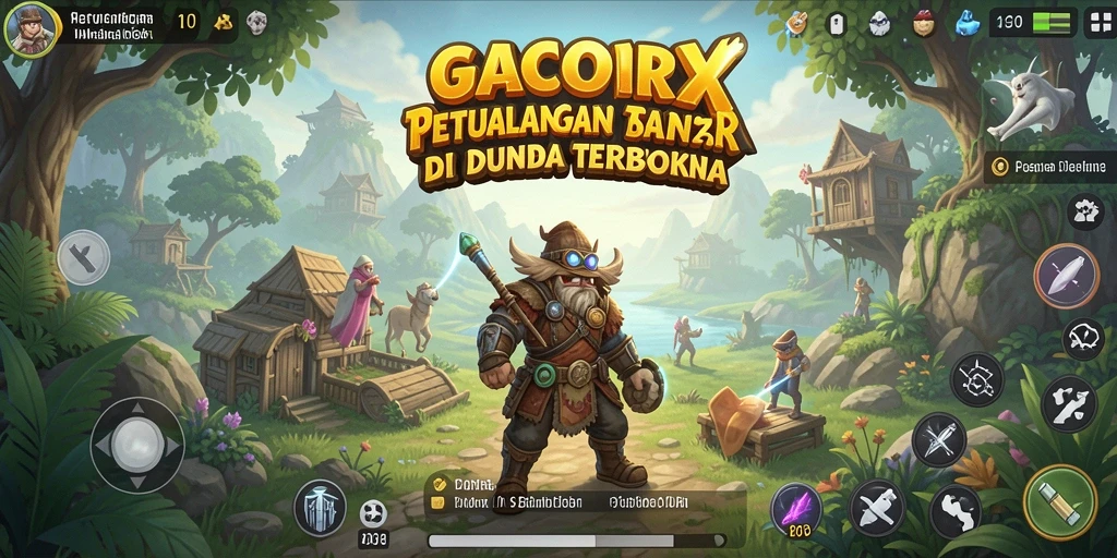 Screenshot utama GACORX menampilkan pemain yang menjelajahi dunia terbuka yang luas.