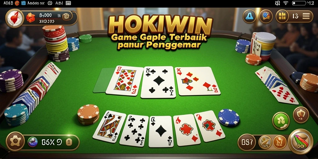 Tampilan gameplay HOKIWIN yang menarik dalam permainan Gaple.