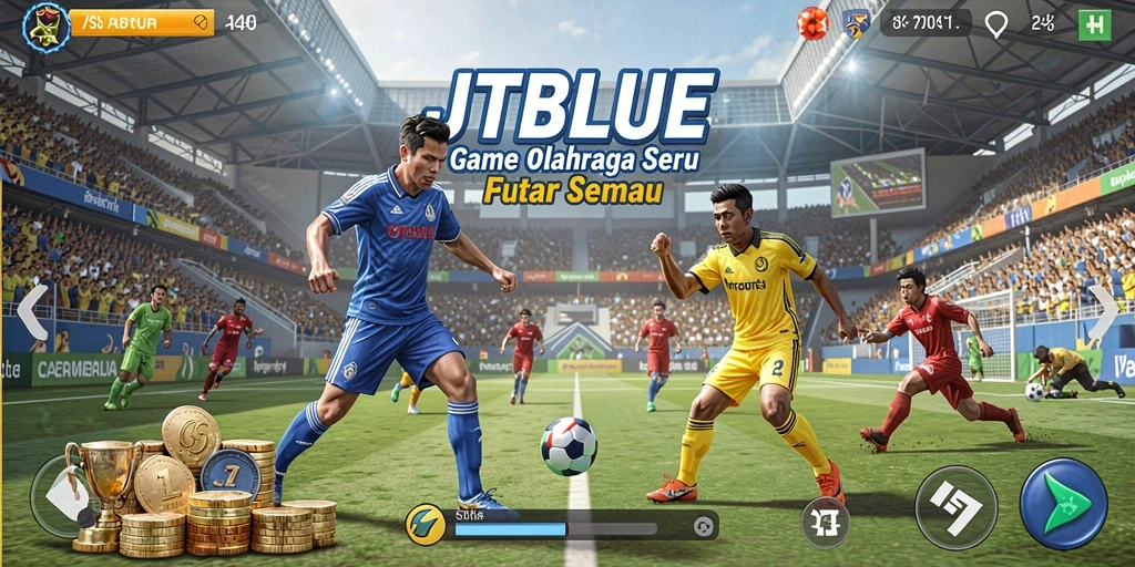 Tangkapan layar JTBLUE yang menunjukkan aksi seru dalam permainan olahraga.