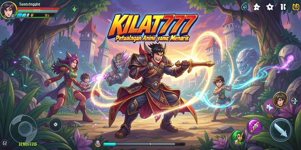 Tangkapan layar KILAT777 menampilkan karakter anime dalam aksi seru.
