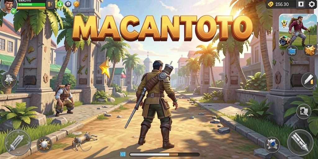 Tangkapan layar utama MACANTOTO menunjukkan gameplay yang menarik dan penuh warna.