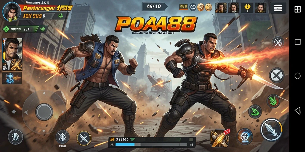 Tangkapan layar utama POA88 dengan aksi pertarungan yang seru.