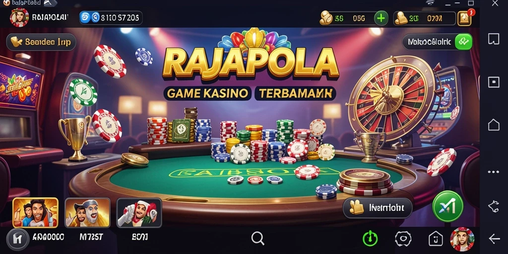 Screenshot gameplay RAJAPOLA menampilkan aksi seru permainan Kasino.