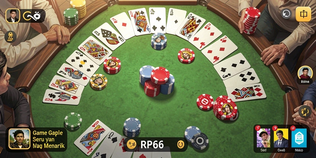 Tampilan menarik dari gameplay Gaple di RP66