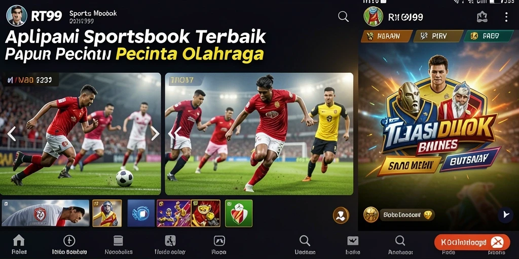 Tampilan utama RT99 dengan fitur taruhan olahraga yang menarik.