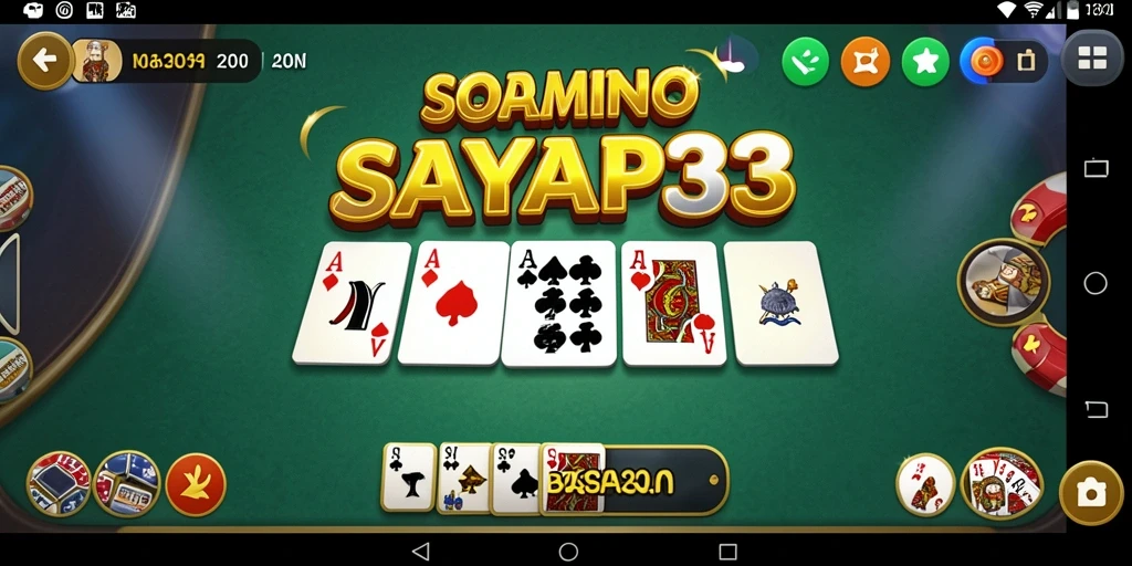 Screenshot utama SAYAP33 menampilkan gameplay Domino yang menyenangkan.