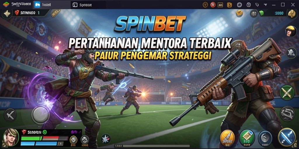 Screenshot gameplay SPINBET menampilkan aksi pertahanan menara yang mendebarkan.