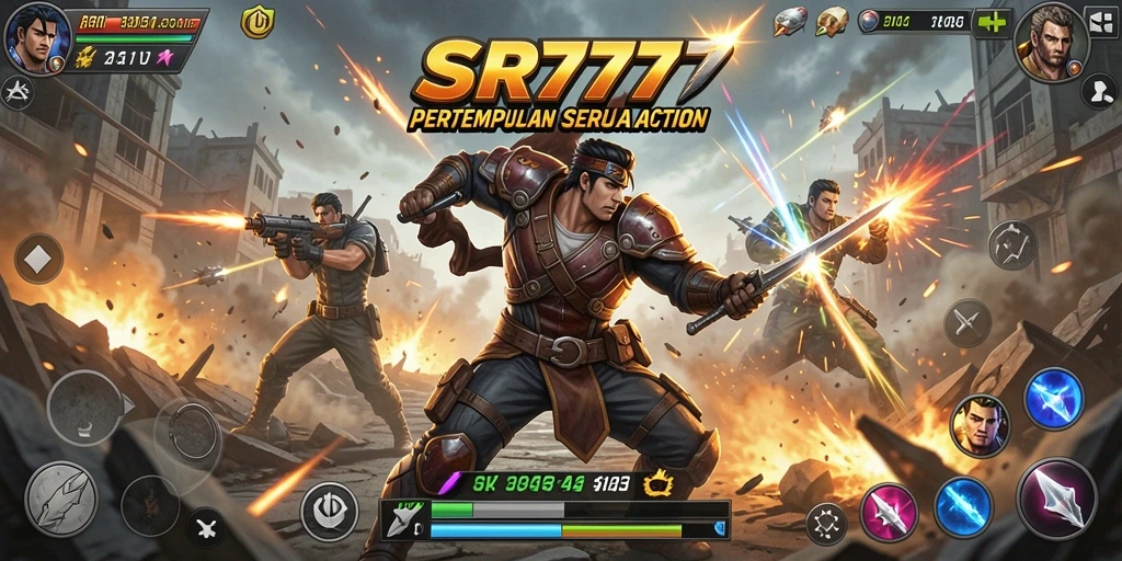 Tangkapan layar gameplay SR777 menampilkan aksi seru dan karakter yang mendebarkan.