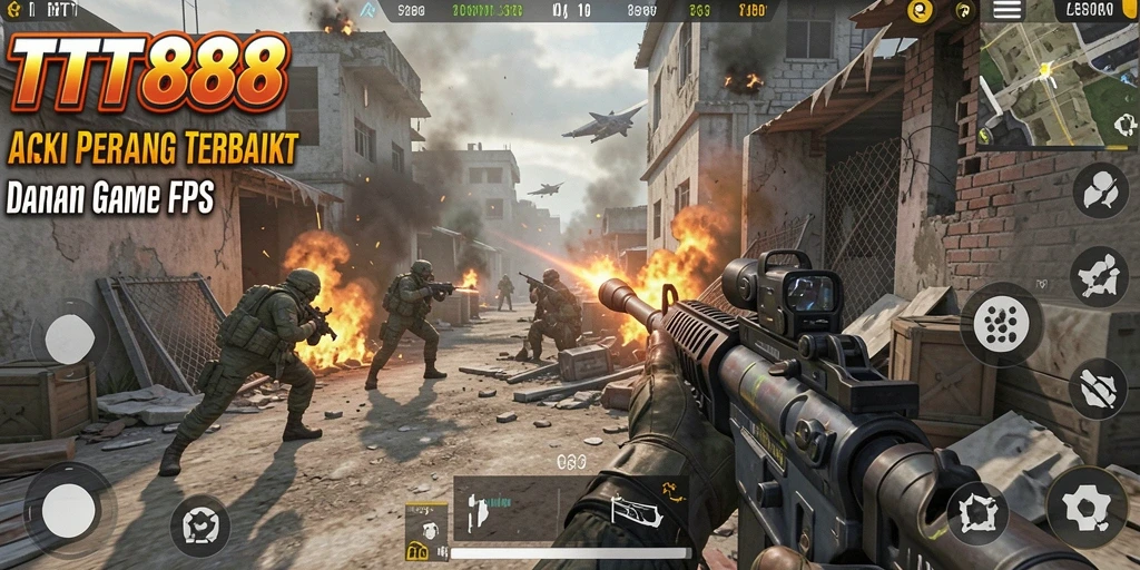Gameplay mendebarkan TTT888 dalam aksi FPS yang intens.
