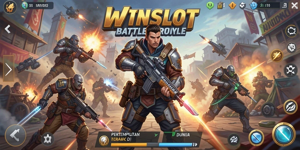 Tangkapan layar dari gameplay WINSLOT yang menampilkan aksi seru Battle Royale.